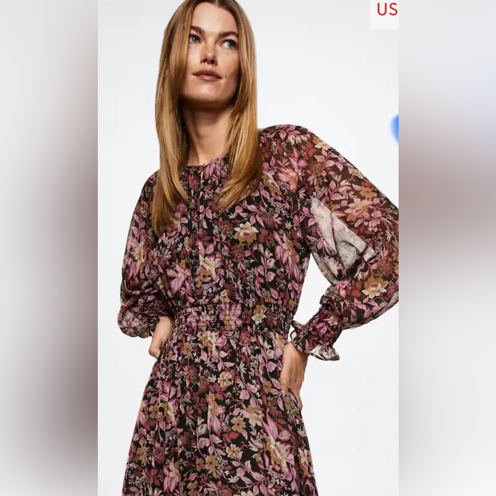NWT MANGO  Flower Print Dress